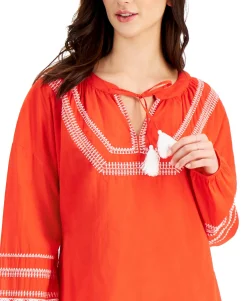 Women's Embroidered Peasant Top
