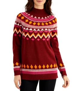 Women's Fair Isle Mock-Neck Sweater