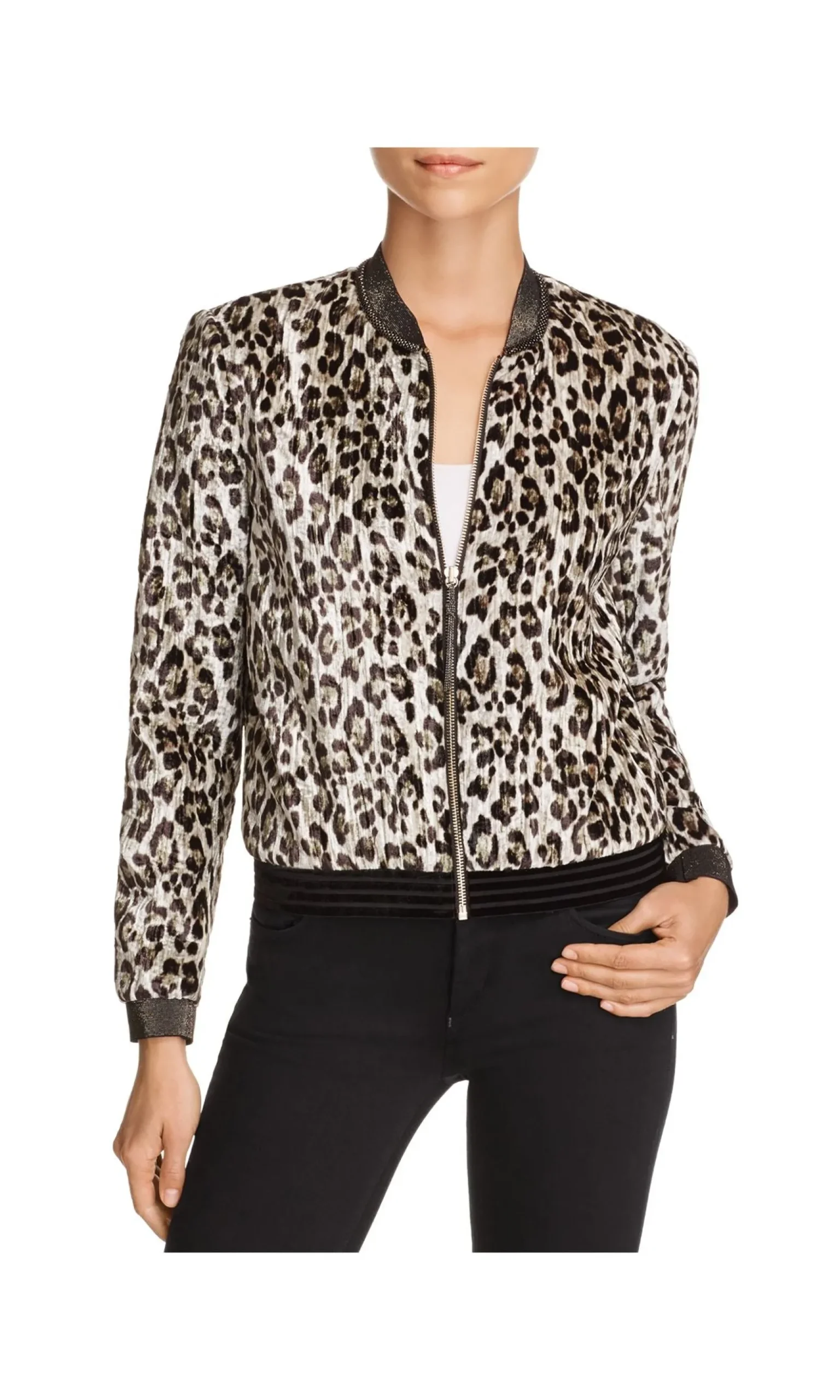 Women's Fatima Leopard Print Bomber Jacket