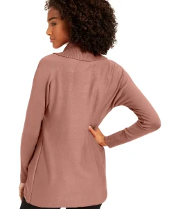 Women's Faux-Wrap Cowl-Neck Sweater