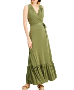 Women's Faux-Wrap Maxi Dress