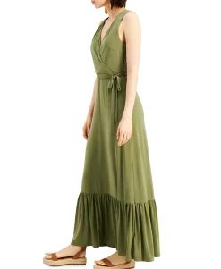 Women's Faux-Wrap Maxi Dress