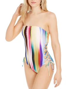 Women's Festival Lights Lace-Up One-Piece Swimsuit