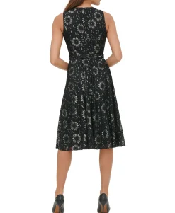 Women's Floral-Lace Fit & Flare Dress