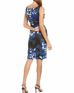 Women's Floral-Print Gathered-Shoulder Sheath Dress