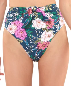 Women's Floral-Print High-Waist Bikini Bottoms