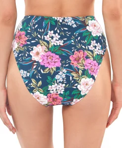 Women's Floral-Print High-Waist Bikini Bottoms