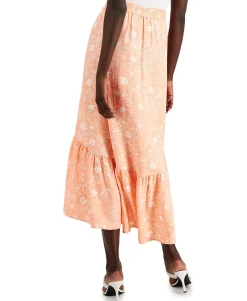 Women's Floral-Print Midi Skirt