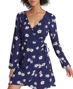 Women's Floral-Print Ruffled Wrap Dress