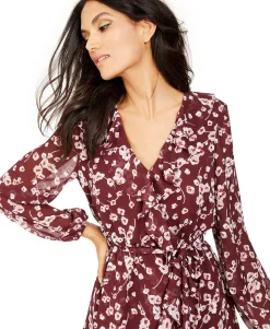 Women's Floral-Print Ruffle Dress