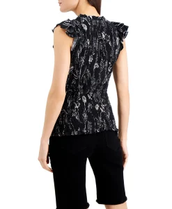 Women's Floral-Print Smocked Top