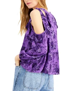Women's Floral-Printed Cold-Shoulder Blouse
