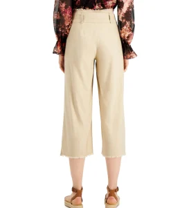 Women's Frayed Zip-Front Culottes