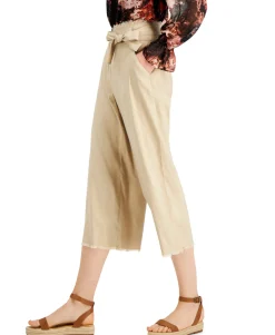 Women's Frayed Zip-Front Culottes