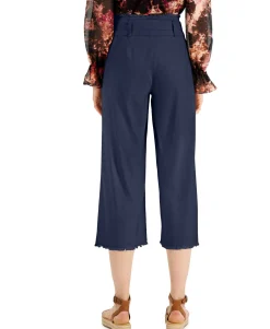 Women's Frayed Zip-Front Culottes