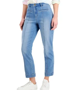 Women's Front-Seam Straight-Leg Jeans