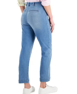 Women's Front-Seam Straight-Leg Jeans