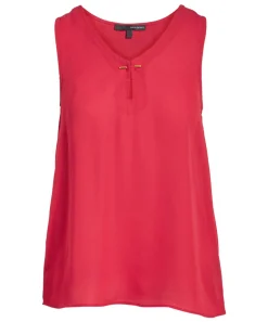 Women's Georgette Gold-Tone Pin Tank