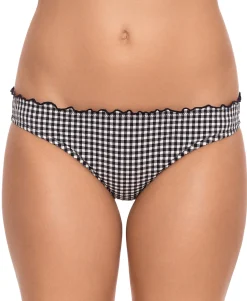 Women's Gingham Ruffled Hipster Bikini Bottoms