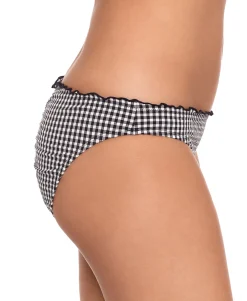 Women's Gingham Ruffled Hipster Bikini Bottoms