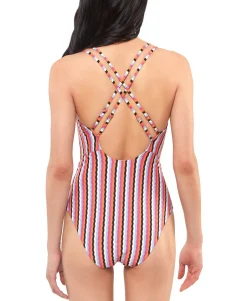 Women's Got the Groove Plunge Strappy One-Piece Swimsuit