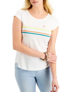 Women's Happy Stripes Graphic T-Shirt