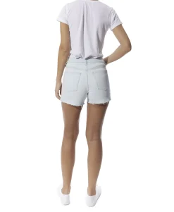 Women's High Rise Button fly 5-pocket Denim Shorts