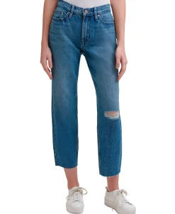 Women's High-Rise Mom-Fit Cotton Ankle Jeans