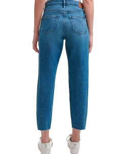 Women's High-Rise Mom-Fit Cotton Ankle Jeans