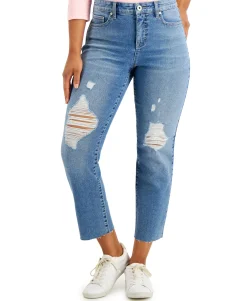 Women's High-Rise Straight Crop Jeans