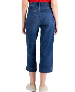 Women's High-Rise Wide-Leg Cropped Jeans