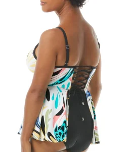 Women's Icon Twist Bra-Size Underwire Tankini Top