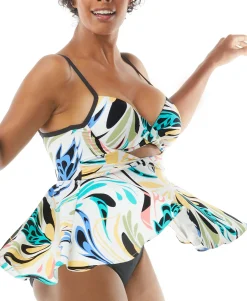 Women's Icon Twist Bra-Size Underwire Tankini Top