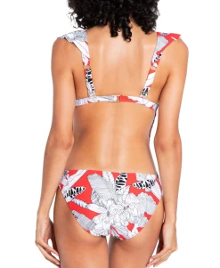 Women's Island Getaway Tie-Front Ruffle One-Piece Swimsuit