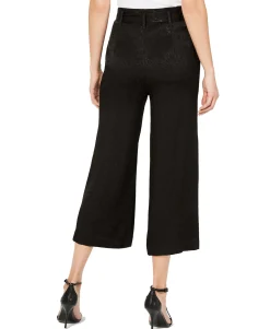 Women's Jacquard Cropped Wide-Leg Pants