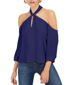 Women's Keyhole Cold-Shoulder Top