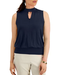 Women's Keyhole Mock Neck Top