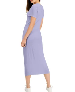 Women's Knit Cutout Twist-Front Midi Dress