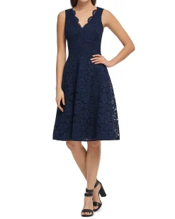 Women's Lace Fit-and-Flare Dress