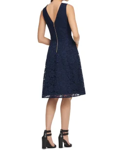 Women's Lace Fit-and-Flare Dress