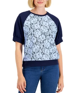 Women's Lace-Panel Baseball T-Shirt