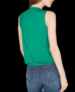 Women's Lace-Up Surplice Top