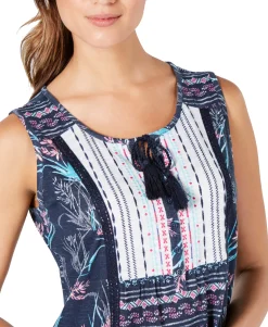 Women's Lace-Up Tasseled Top