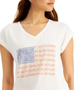 Women's Line Flag-Graphic T-Shirt