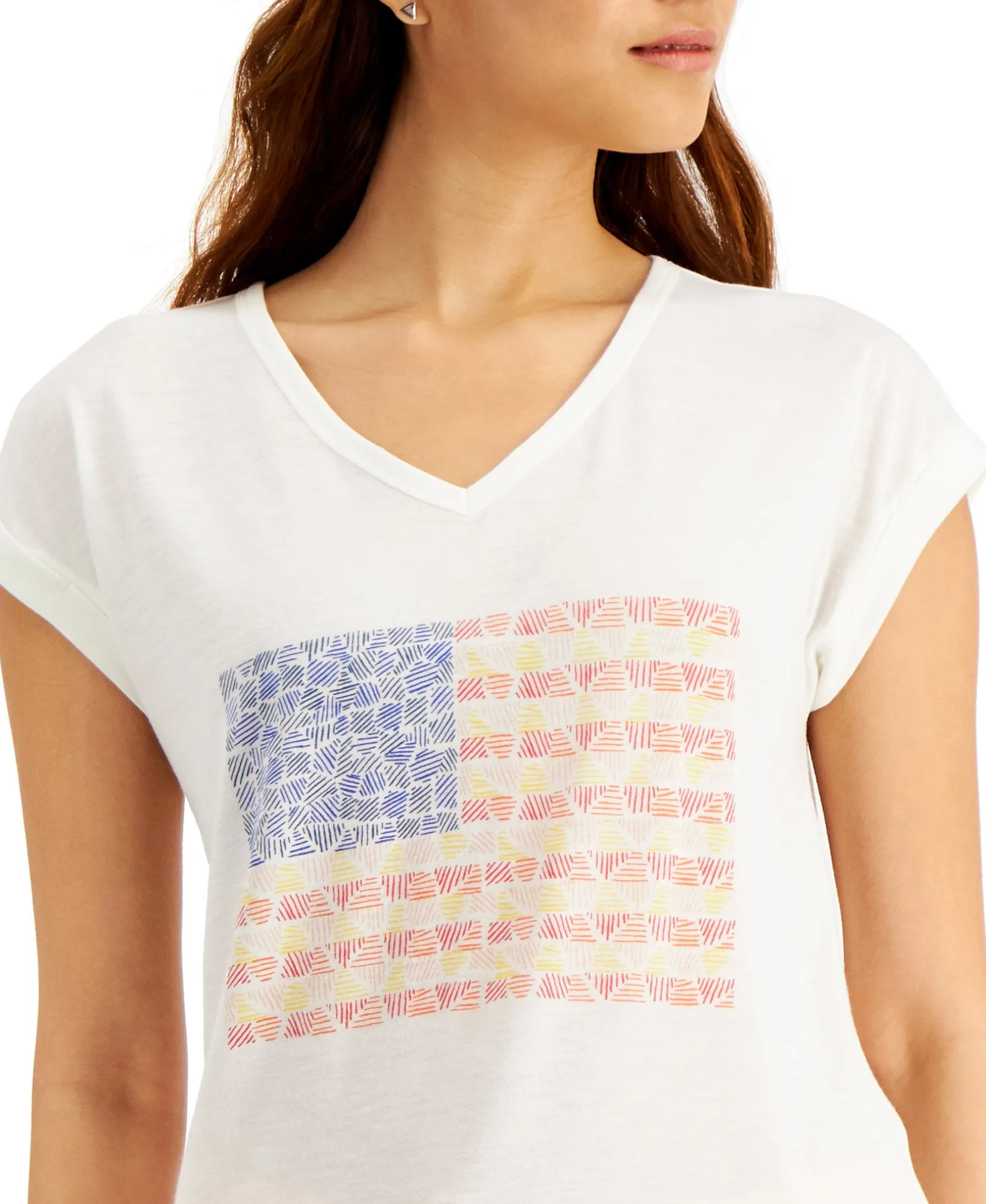 Women's Line Flag-Graphic T-Shirt