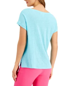 Women's Linen Boat-Neck Top