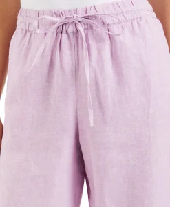 Women's Linen Drawstring-Waist Pants