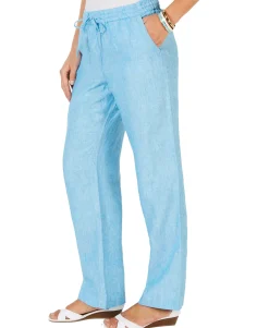Women's Linen Drawstring-Waist Pants