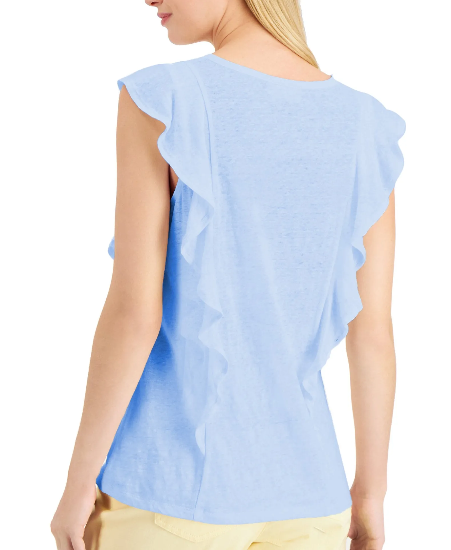 Women's Linen Ruffled Top