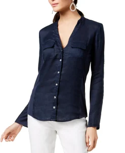 Women's Linen-Blend Utility Shirt